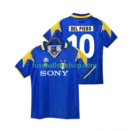 Günstige Fußball Trikotsatz Juventus Turin DEL PIERO 10 1995 1996 Retro Herren Auswärtstrikot Kurzarm