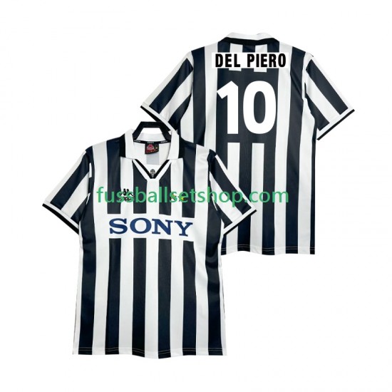 Günstige Fußball Trikotsatz Juventus Turin DEL PIERO 10 1995 1996 Retro Herren Heimtrikot Kurzarm