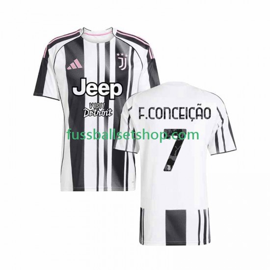 Günstige Fußball Trikotsatz Juventus Turin Francisco Conceicao 7 Herren Heimtrikot 2025-2026 Kurzarm