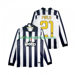 Günstige Fußball Trikotsatz Juventus Turin Pirlo 21 2014 2015 Retro Herren Heimtrikot Langarm
