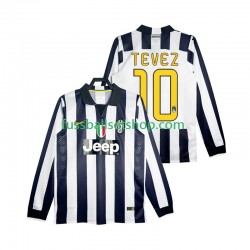 Günstige Fußball Trikotsatz Juventus Turin TEVEZ 10 2014 2015 Retro Herren Heimtrikot Langarm