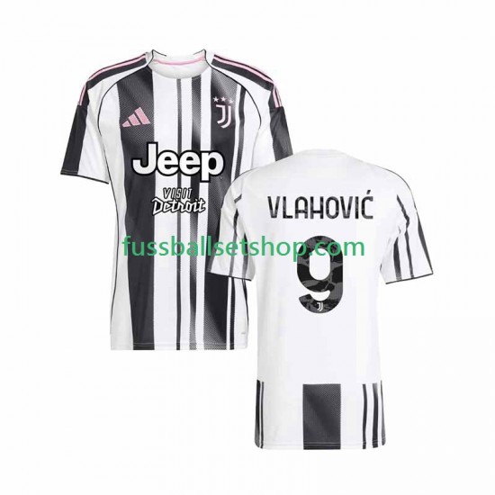 Günstige Fußball Trikotsatz Juventus Turin Vlahovic 9 Herren Heimtrikot 2025-2026 Kurzarm