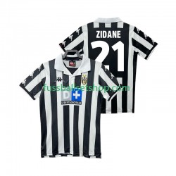 Günstige Fußball Trikotsatz Juventus Turin ZIDANE 21 2000 Retro Herren Heimtrikot 1999 Kurzarm