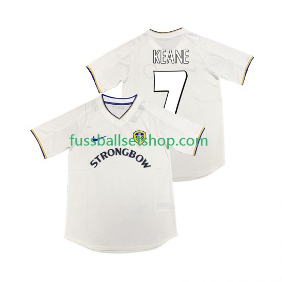 Günstige Fußball Trikotsatz Leeds United KEANE 7 2000 2001 Retro Herren Heimtrikot Kurzarm