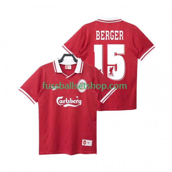 Günstige Fußball Trikotsatz Liverpool BERGER 15 1996 Retro Herren Heimtrikot 1998 Kurzarm