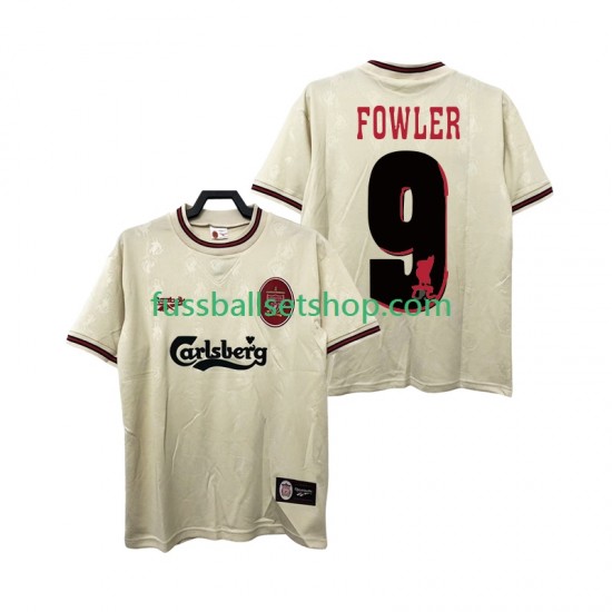 Günstige Fußball Trikotsatz Liverpool FOWLER 9 1996 1997 Retro Herren Auswärtstrikot Kurzarm