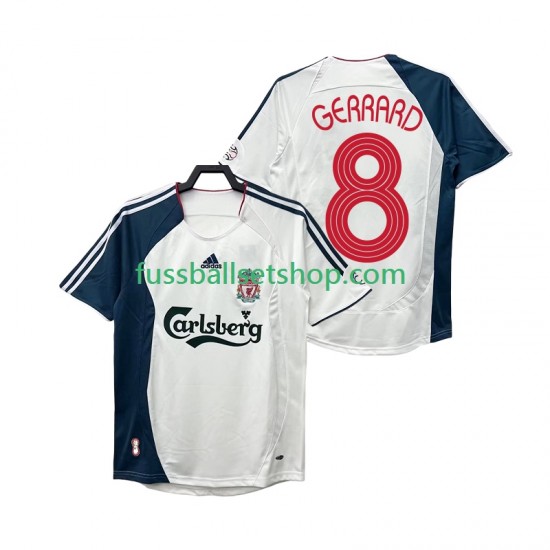 Günstige Fußball Trikotsatz Liverpool GERRARD 8 Retro Herren Auswärtstrikot 2008 2006 Kurzarm