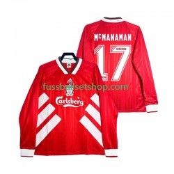 Günstige Fußball Trikotsatz Liverpool MCMANAMAN 17 1993 1995 Retro Herren Heimtrikot Langarm