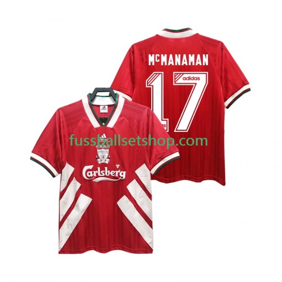 Günstige Fußball Trikotsatz Liverpool MCMANAMAN 17 1993 1995 Retro Herren Heimtrikot Kurzarm