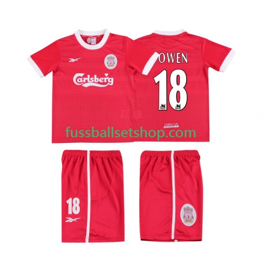 Günstige Fußball Trikotsatz Liverpool OWEN 18 LWP 1997 Retro Kinder Heimtrikot 1998 Kurzarm