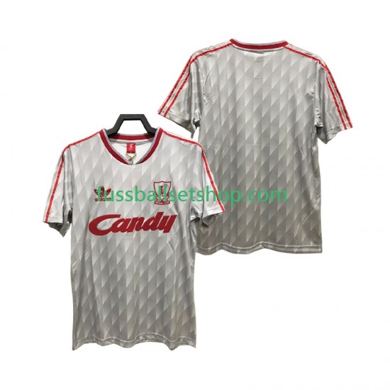 Günstige Fußball Trikotsatz Liverpool 1989 1991 Retro Herren Auswärtstrikot Kurzarm