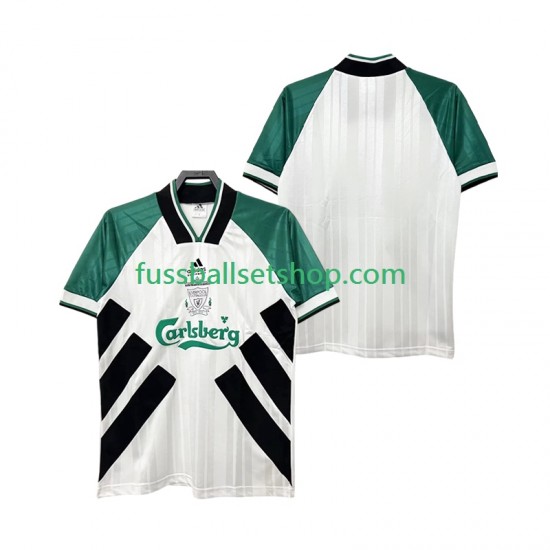 Günstige Fußball Trikotsatz Liverpool 1993 1995 Retro Herren Auswärtstrikot Kurzarm