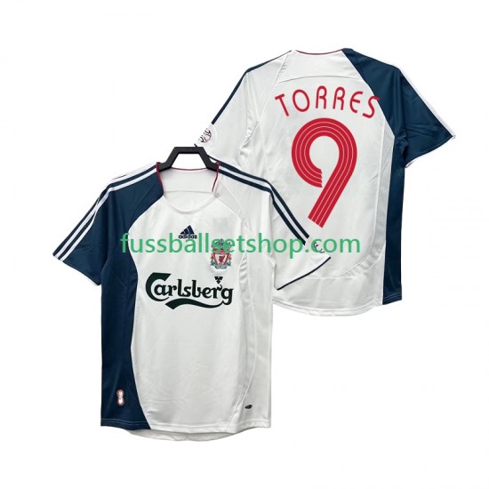 Günstige Fußball Trikotsatz Liverpool Torres 9 Retro Herren Auswärtstrikot 2008 2006 Kurzarm