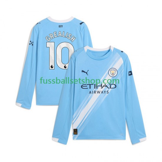 Günstige Fußball Trikotsatz Manchester City Jack Grealish 10 Herren Heimtrikot 2025-2026 Langarm