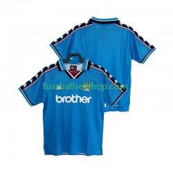 Günstige Fußball Trikotsatz Manchester City 1997 Retro Herren Heimtrikot 1998 Kurzarm