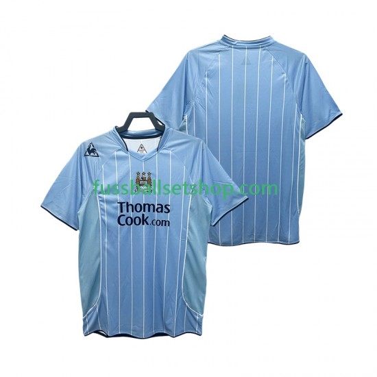Günstige Fußball Trikotsatz Manchester City 2007 Retro Herren Heimtrikot 2008 Kurzarm
