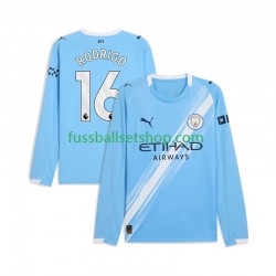 Günstige Fußball Trikotsatz Manchester City Rodrigo Hernandez 16 Herren Heimtrikot 2025-2026 Langarm