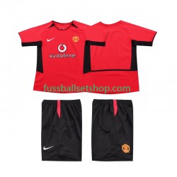 Günstige Fußball Trikotsatz Manchester United 2004 Retro Kinder Heimtrikot 2002 Kurzarm