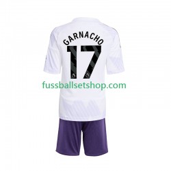 Günstige Fußball Trikotsatz Manchester United Alejandro Garnacho 17 Kinder Auswärtstrikot 2025-2026 Kurzarm