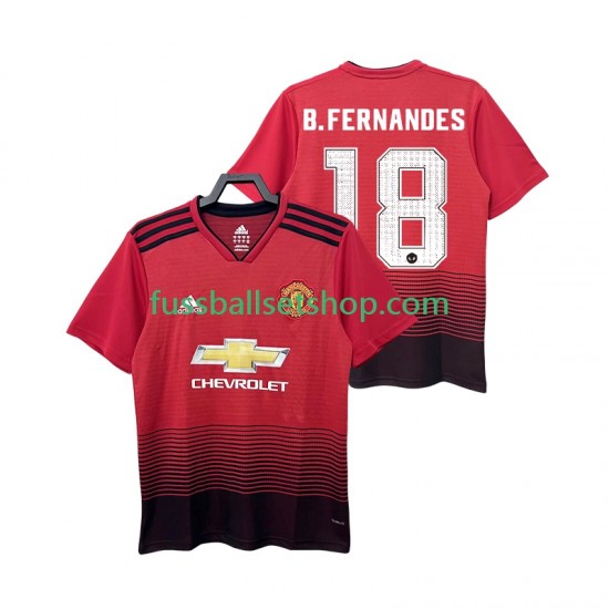 Günstige Fußball Trikotsatz Manchester United B.FERNANDES 18 2018 2019 Retro Herren Heimtrikot Kurzarm