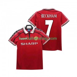 Günstige Fußball Trikotsatz Manchester United BECKHAM 7 Retro Herren Heimtrikot 1998 1999 Kurzarm