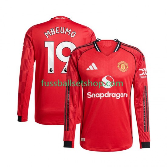 Günstige Fußball Trikotsatz Manchester United Bryan Mbeumo 19 Herren Heimtrikot 2025-2026 Langarm