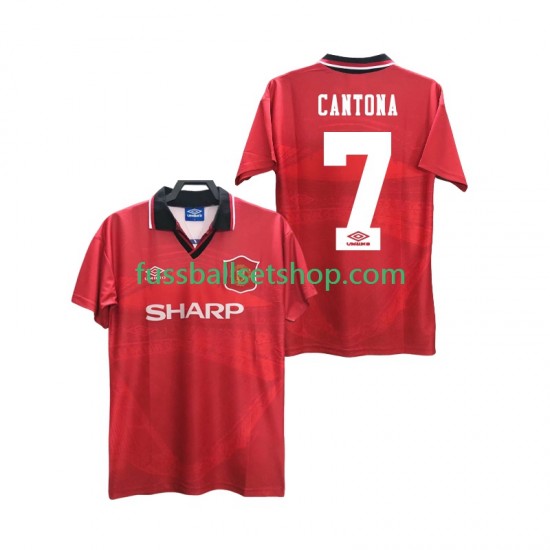 Günstige Fußball Trikotsatz Manchester United CANTONA 7 1996 Retro Herren Heimtrikot 1994 Kurzarm