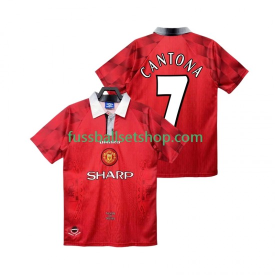 Günstige Fußball Trikotsatz Manchester United CANTONA 7 1996 1997 Retro Herren Heimtrikot Kurzarm