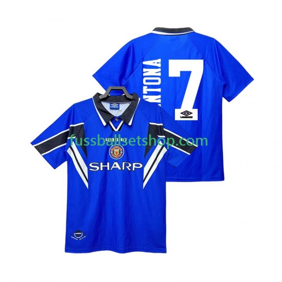 Günstige Fußball Trikotsatz Manchester United CANTONA 7 1996 Retro Herren Ausweichtrikot 1998 Kurzarm