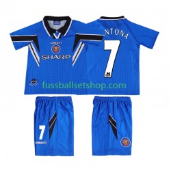 Günstige Fußball Trikotsatz Manchester United CONTONA 7 1996 Retro Kinder Ausweichtrikot 1998 Kurzarm