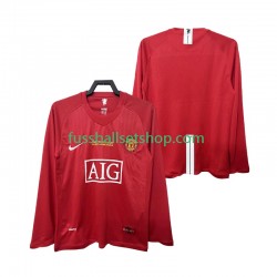 Günstige Fußball Trikotsatz Manchester United Champions League 2007 Retro Herren Heimtrikot 2008 Langarm
