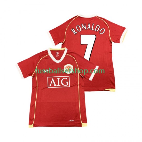 Günstige Fußball Trikotsatz Manchester United Cristiano Ronaldo 7 2007 Retro Herren Heimtrikot 2006 Kurzarm