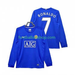 Günstige Fußball Trikotsatz Manchester United Cristiano Ronaldo 7 2009 Retro Herren Ausweichtrikot 2008 Langarm
