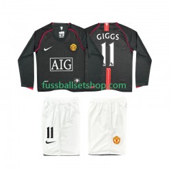 Günstige Fußball Trikotsatz Manchester United GIGGS 11 2007 Retro Kinder Auswärtstrikot 2008 Langarm