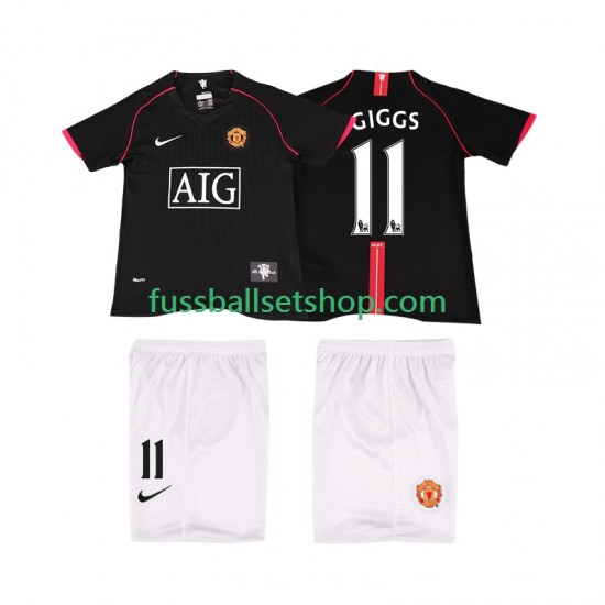 Günstige Fußball Trikotsatz Manchester United GIGGS 11 2007 Retro Kinder Auswärtstrikot 2008 Kurzarm