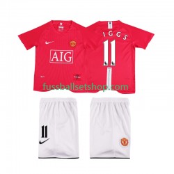 Günstige Fußball Trikotsatz Manchester United GIGGS 11 Premier League 2007 Retro Kinder Heimtrikot 2008 Kurzarm