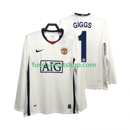 Günstige Fußball Trikotsatz Manchester United GIGGS 11 Premier League 2009 Retro Herren Auswärtstrikot 2008 Langarm