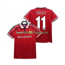 Günstige Fußball Trikotsatz Manchester United GIGGS 11 Retro Herren Heimtrikot 1998 1999 Kurzarm