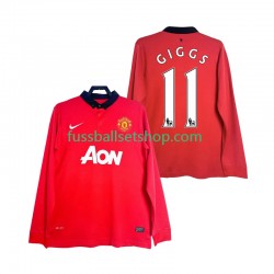 Günstige Fußball Trikotsatz Manchester United GIGGS 11 2013 2014 Retro Herren Heimtrikot Langarm