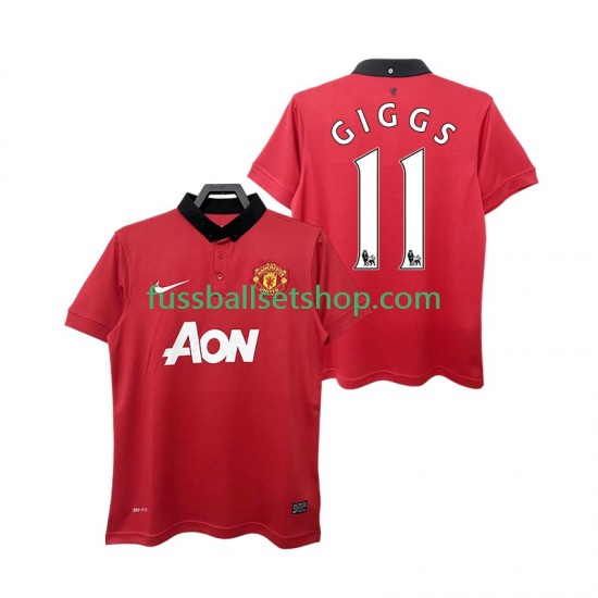 Günstige Fußball Trikotsatz Manchester United GIGGS 11 2013 2014 Retro Herren Heimtrikot Kurzarm