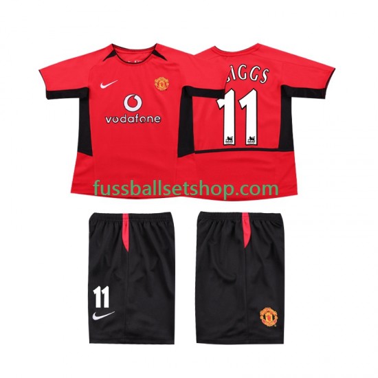Günstige Fußball Trikotsatz Manchester United GIGGS 11 2004 Retro Kinder Heimtrikot 2002 Kurzarm