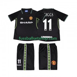 Günstige Fußball Trikotsatz Manchester United GIGGS 11 Retro Kinder Ausweichtrikot 1998 1999 Kurzarm