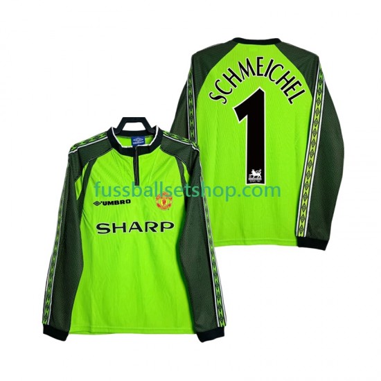 Günstige Fußball Trikotsatz Manchester United SCHMEICHEL 1 2000 Torwart Retro Herren Heimtrikot 1998 Langarm