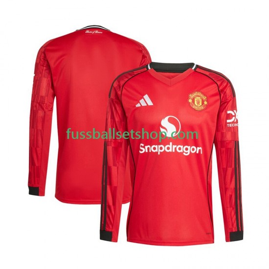 Günstige Fußball Trikotsatz Manchester United Herren Heimtrikot 2025-2026 Langarm