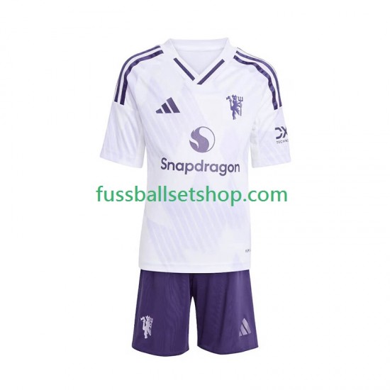 Günstige Fußball Trikotsatz Manchester United Kinder Auswärtstrikot 2025-2026 Kurzarm