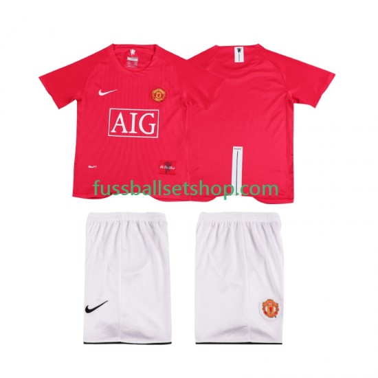 Günstige Fußball Trikotsatz Manchester United Premier League 2007 Retro Kinder Heimtrikot 2008 Kurzarm