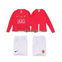 Günstige Fußball Trikotsatz Manchester United Premier League 2009 Retro Kinder Heimtrikot 2008 Langarm