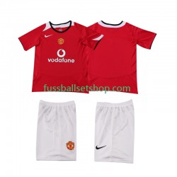 Günstige Fußball Trikotsatz Manchester United 2005 Retro Kinder Heimtrikot 2006 Kurzarm