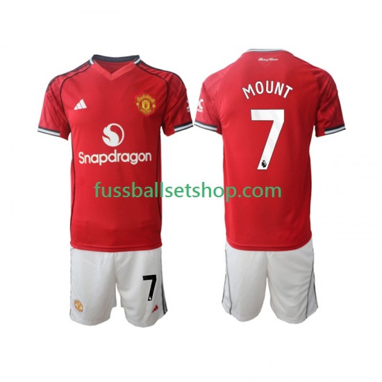 Günstige Fußball Trikotsatz Manchester United Mason Mount 7 Kinder Heimtrikot 2025-2026 Kurzarm