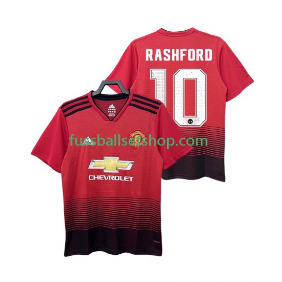Günstige Fußball Trikotsatz Manchester United RASHFORD 10 2018 2019 Retro Herren Heimtrikot Kurzarm